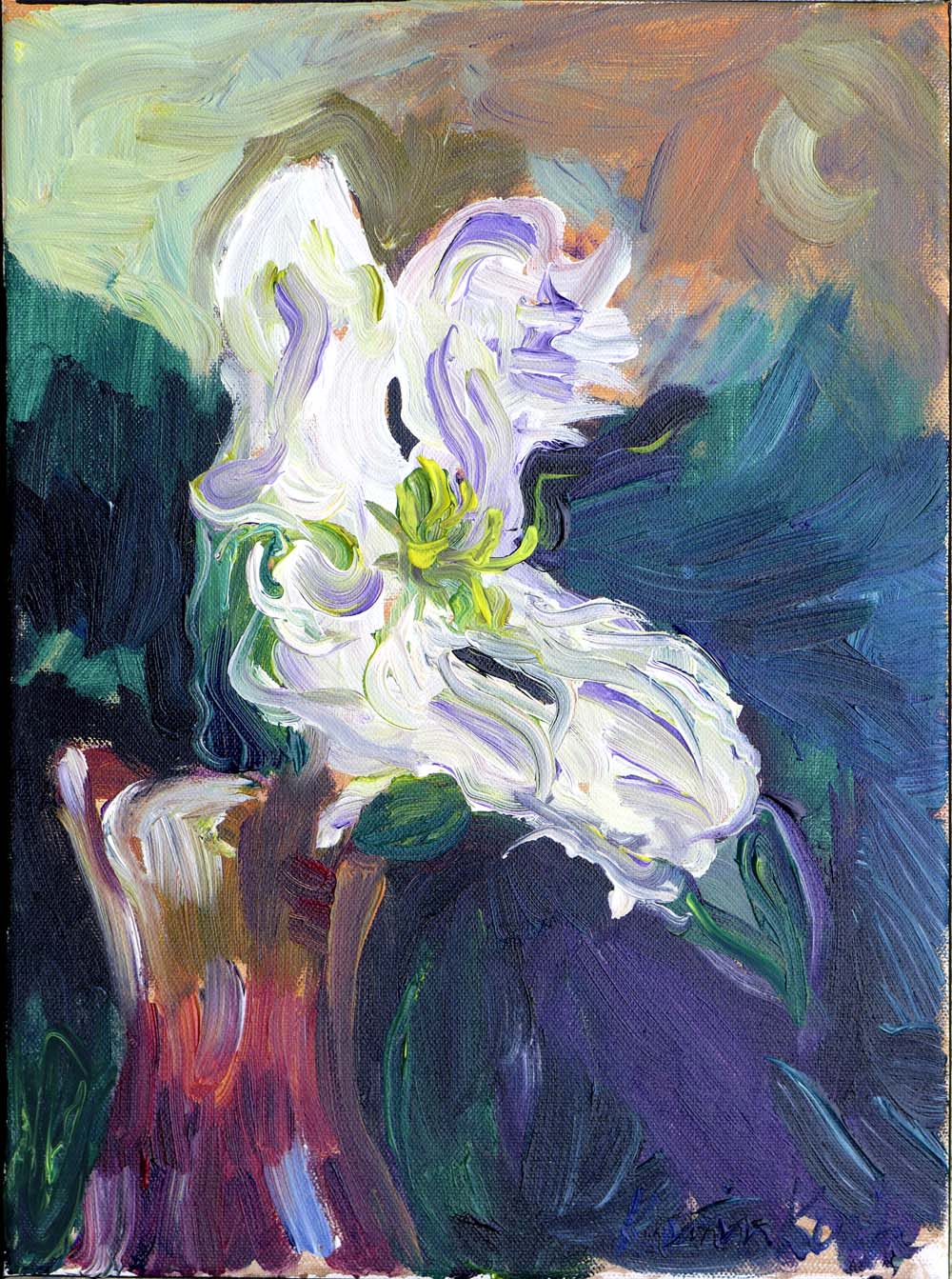 Tulpe in der Vase,Acryl auf Leinwand,30x40cm 